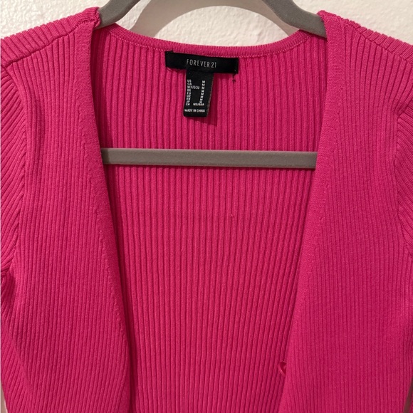Hot pink long sleeve cardigan - Picture 2 of 3